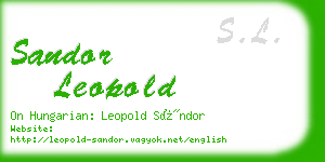 sandor leopold business card